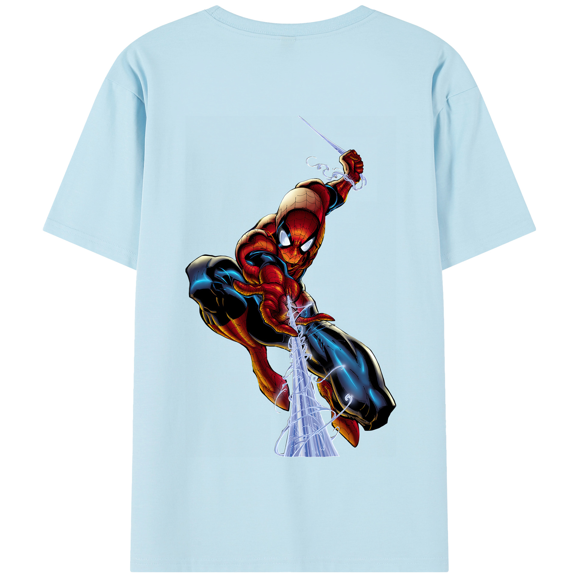 （画像用） Spider Man スパイダーマン 綿100％半袖Tシャツ（背面プリント）